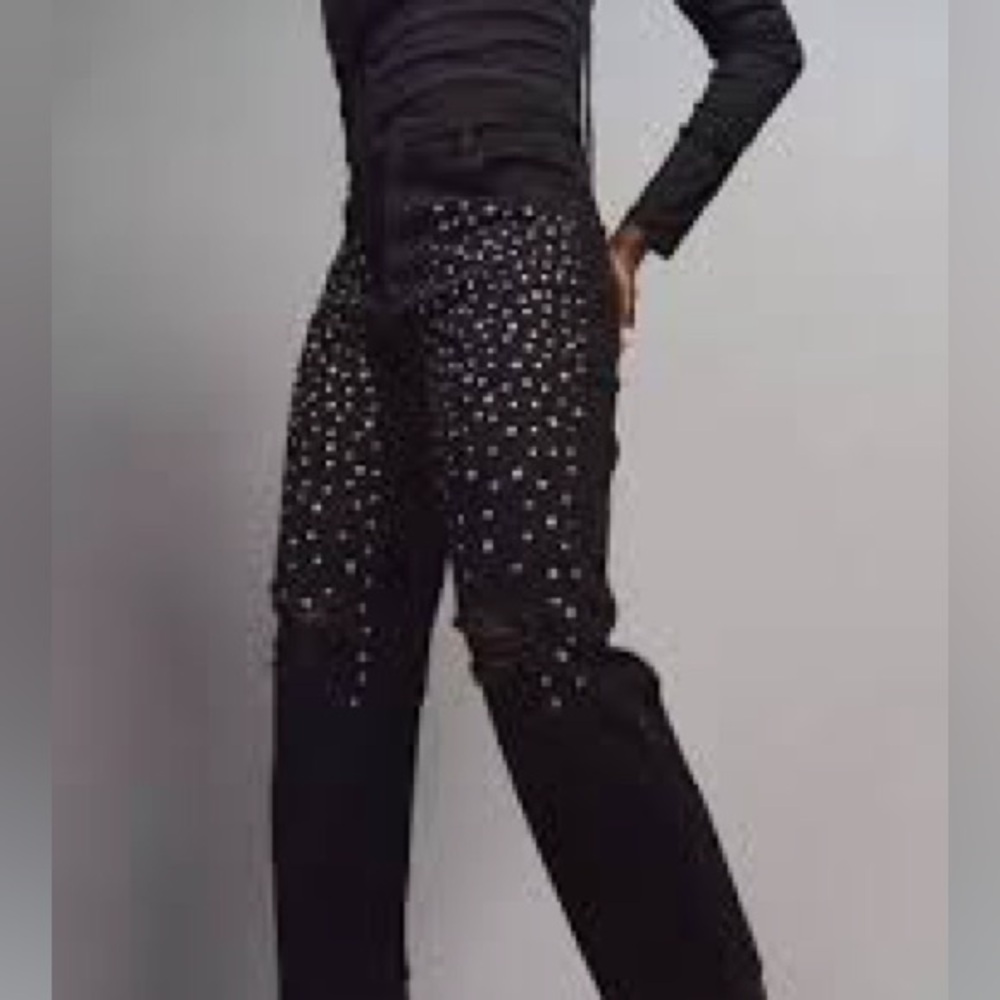 Black Studded Jeans by Bershka Size 4